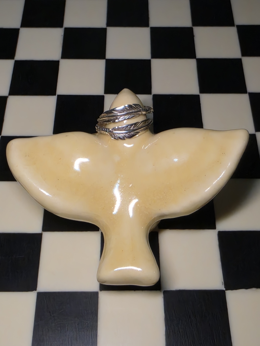 Sterling Silver Feather Adjustable Ring